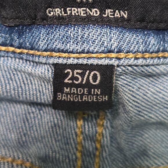 Banana Republic Girlfriend Jeans Women 25 Blue Distressed Stretch Casual - Picture 3 of 7